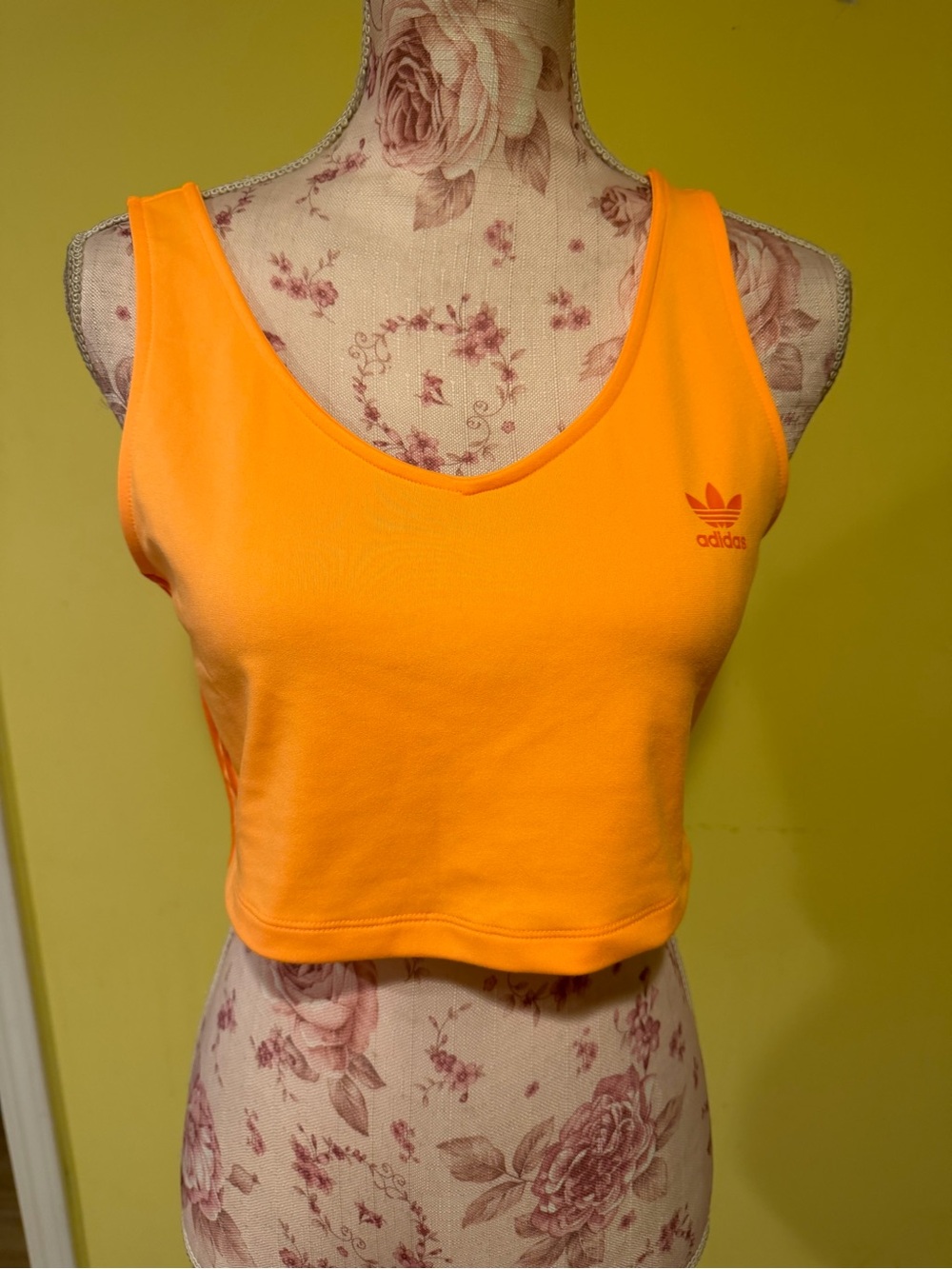 adidas Bright Orange Cropped Tank Top